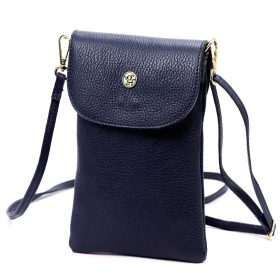   Gregorio 1747 sötétkék női bőr válltáska, mobiltartó 14 x 21.5 x 5 cm