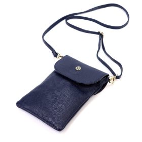   Gregorio 1747 sötétkék női bőr válltáska, mobiltartó 14 x 21.5 x 5 cm