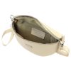 MiaMore 01-029 bézs női bőr övtáska, crossbody 23 x 13 x 6 cm 
