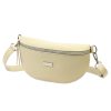 MiaMore 01-029 bézs női bőr övtáska, crossbody 23 x 13 x 6 cm 