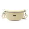 MiaMore 01-029 bézs női bőr övtáska, crossbody 23 x 13 x 6 cm 