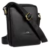 Peterson PTN 250586-NDM fekete férfi bőr oldaltáska 16 x 21 x 6 cm