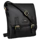 Peterson PTN 996-B-NDM fekete férfi bőr oldaltáska, crossbody 28 x 25 x 6 cm