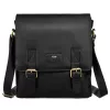 Peterson PTN 996-B-NDM fekete férfi bőr oldaltáska, crossbody 28 x 25 x 6 cm