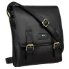 Peterson PTN 996-B-NDM fekete férfi bőr oldaltáska, crossbody 28 x 25 x 6 cm