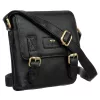 Peterson PTN 996-S-NDM fekete férfi bőr oldaltáska, crossbody 20 x 18.5 x 5.5 cm