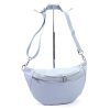 Luka 24-017 világoskék  női bőr övtáska, crossbody 37 x 22 x 11 cm 