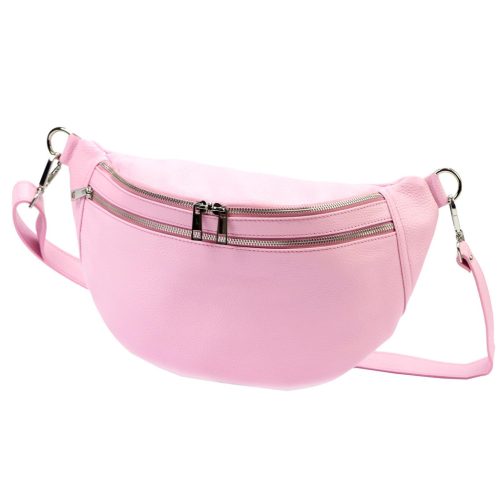 Luka 24-017 rózsaszín női bőr övtáska, crossbody 37 x 22 x 11 cm 