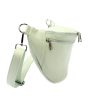 Luka 24-017 világoszöld női bőr övtáska, crossbody 37 x 22 x 11 cm 
