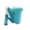 Luka 24-017 türkiz női bőr övtáska, crossbody 37 x 22 x 11 cm 