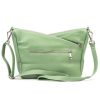 Luka 24-051 menta zöld női bőr válltáska 32 x 22 x 14 cm