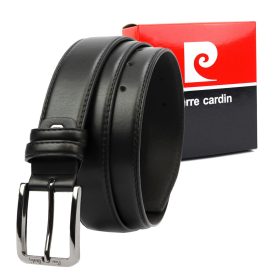 Pierre Cardin PARURE04 fekete férfi bőr öv 120 x 3,5 cm