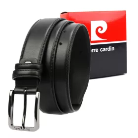 Pierre Cardin PARURE04 fekete férfi bőr öv 130 x 3,5 cm