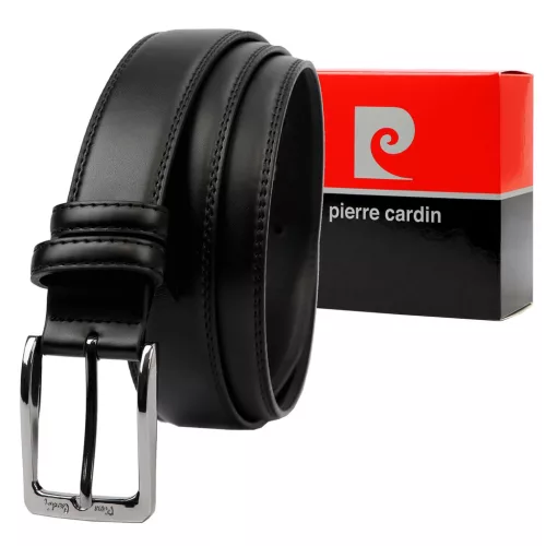 Pierre Cardin PARURE05 fekete férfi bőr öv 130 x 3,5 cm