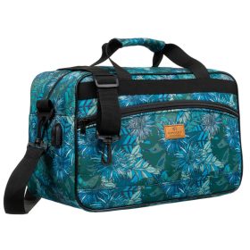   Rovicky R-TL15608 türkiz levél mintás Wizz Air, Ryanair kabintáska, utazótáska 40 x 25 x 20 cm