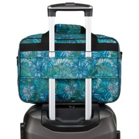   Rovicky R-TL15608 türkiz levél mintás Wizz Air, Ryanair kabintáska, utazótáska 40 x 25 x 20 cm