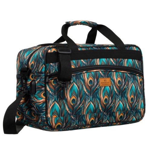 Rovicky R-TL15608 zöld-fekete mintás Wizz Air, Ryanair kabintáska,  utazótáska 40 x 25 x 20 cm