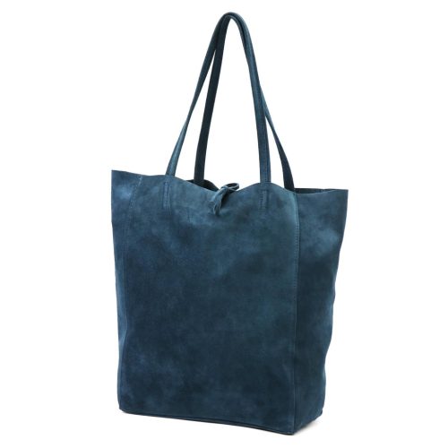 Patrizia 419-013-05 kék női velúr bőr bőr kézitáska 38 x 38 x 13 cm