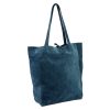 Patrizia 419-013-05 kék női velúr bőr bőr kézitáska 38 x 38 x 13 cm