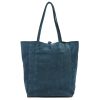 Patrizia 419-013-05 kék női velúr bőr bőr kézitáska 38 x 38 x 13 cm