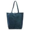 Patrizia 419-013-05 kék női velúr bőr bőr kézitáska 38 x 38 x 13 cm