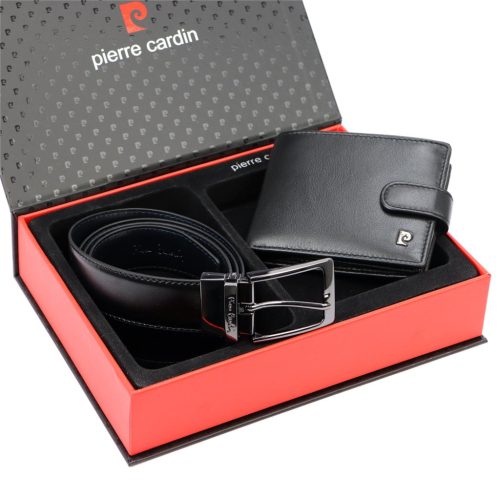 Pierre Cardin ZG-135-BR férfi marhabőr ajándék szett 25.5 x 6 x 19 cm