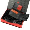 Pierre Cardin ZG-136-BR férfi marhabőr ajándék szett 25.5 x 6 x 19 cm