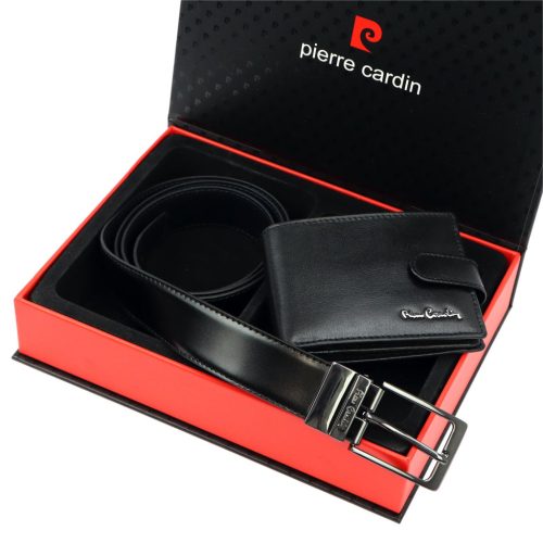 Pierre Cardin ZG-136-BR férfi marhabőr ajándék szett 25.5 x 6 x 19 cm