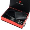 Pierre Cardin ZG-136-BR férfi marhabőr ajándék szett 25.5 x 6 x 19 cm