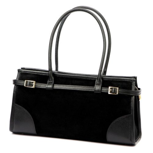 Luka 24-067 fekete női bőr válltáska 38.5 x 20 x 13 cm 