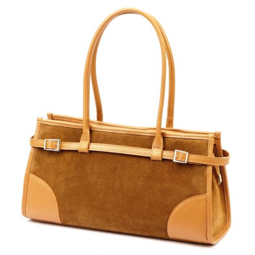Luka 24-067 konyak női bőr válltáska 38.5 x 20 x 13 cm 