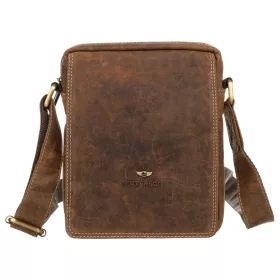   Peterson PTN 250586-NSH barna férfi bőr oldaltáska 16 x 21 x 6 cm