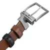 Peterson PTN KL-B004-S001 fekete-barna kifordítható férfi bőr öv ajándék szett 125 cm