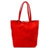 Patrizia 419-013-05 piros női velúr bőr bőr kézitáska 38 x 38 x 13 cm