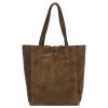 Patrizia 419-013-05 barna női velúr bőr bőr kézitáska 38 x 38 x 13 cm