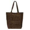 Patrizia 419-013-05 barna női velúr bőr bőr kézitáska 38 x 38 x 13 cm