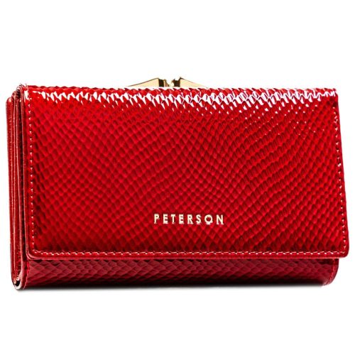 Peterson PTN 42108-DSL piros női marhabőr pénztárca 14 x 9 x 3.5 cm