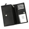 Money Kepper 12132 RFID fekete női marhabőr pénztárca 17 x 9.5 x 4 cm