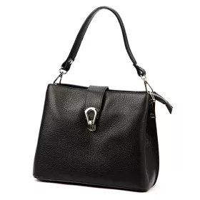 Luka 24-069 fekete női bőr válltáska 27 x 21.5 x 13 cm