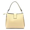 Luka 24-069 bézs női bőr válltáska 27 x 21.5 x 13 cm