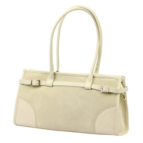 Luka 24-067 bézs női bőr kézitáska 38.5 x 20 x 13 cm