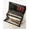 Peterson PTN LJ-42106 fekete-arany női bőr pénztárca 15.5 x 9 x 3 cm
