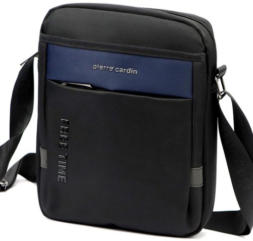 Pierre Cardin 1701 ALAN09 kék-fekete férfi oldaltáska 20 x 24 x 9 cm 