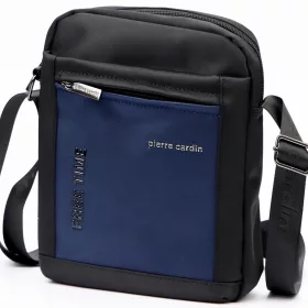   Pierre Cardin 1721 ALAN09 kék-fekete férfi oldaltáska 20 x 24 x 9 cm