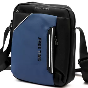   Pierre Cardin 2031 ALAN09 kék-fekete férfi oldaltáska 20 x 24 x 9 cm