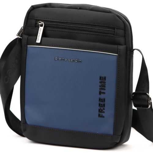 Pierre Cardin 2051 ALAN09 kék-fekete férfi oldaltáska 20 x 24 x 9 cm