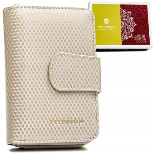 Peterson PTN 425214-SBR-BE bézs női marhabőr pénztárca