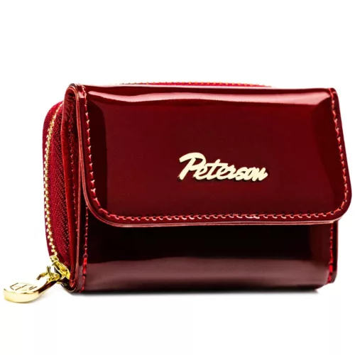 Peterson PTN BC-423229 kisméretű piros női bőr pénztárca 7 x 9 x 3 cm, RFID