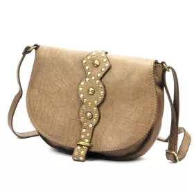 VS 037 bézs női bőr válltáska 25 x 20 x 7 cm