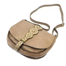 VS 037 bézs női bőr válltáska 25 x 20 x 7 cm